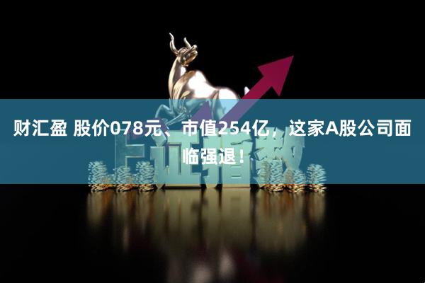 财汇盈 股价078元、市值254亿，这家A股公司面临强退！